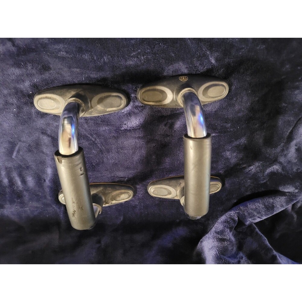 QWORK Steel Push-Up Handles Chrome Finish Foam Grip Ergonomic Fitness Pair